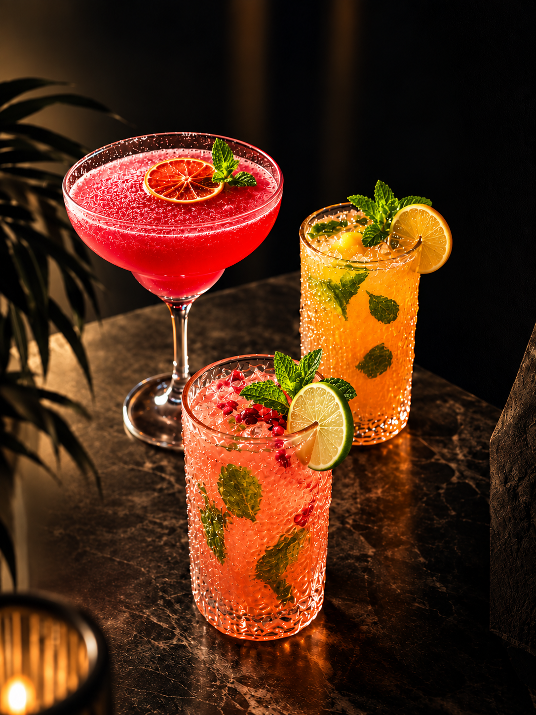Crafted Mocktail with warm light